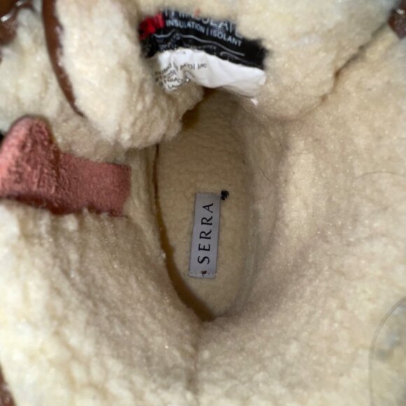 Serra Women’s Brown Leather Faux Fur-Lined Insulated Waterproof Duck Boots Sz 9 - Picture 6 of 11